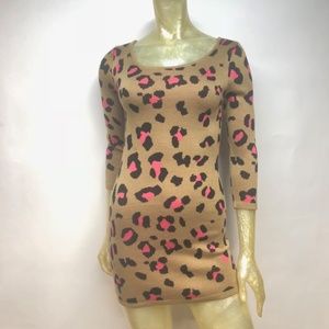 Cheetah Prin Sweater Dress Sz S